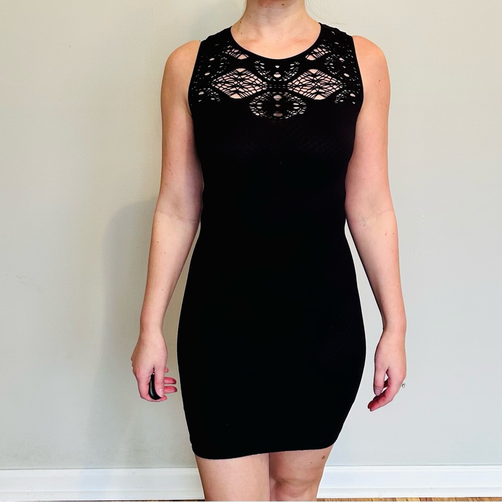 Intimately Free People Seamless Open Back Black Bodycon Dress